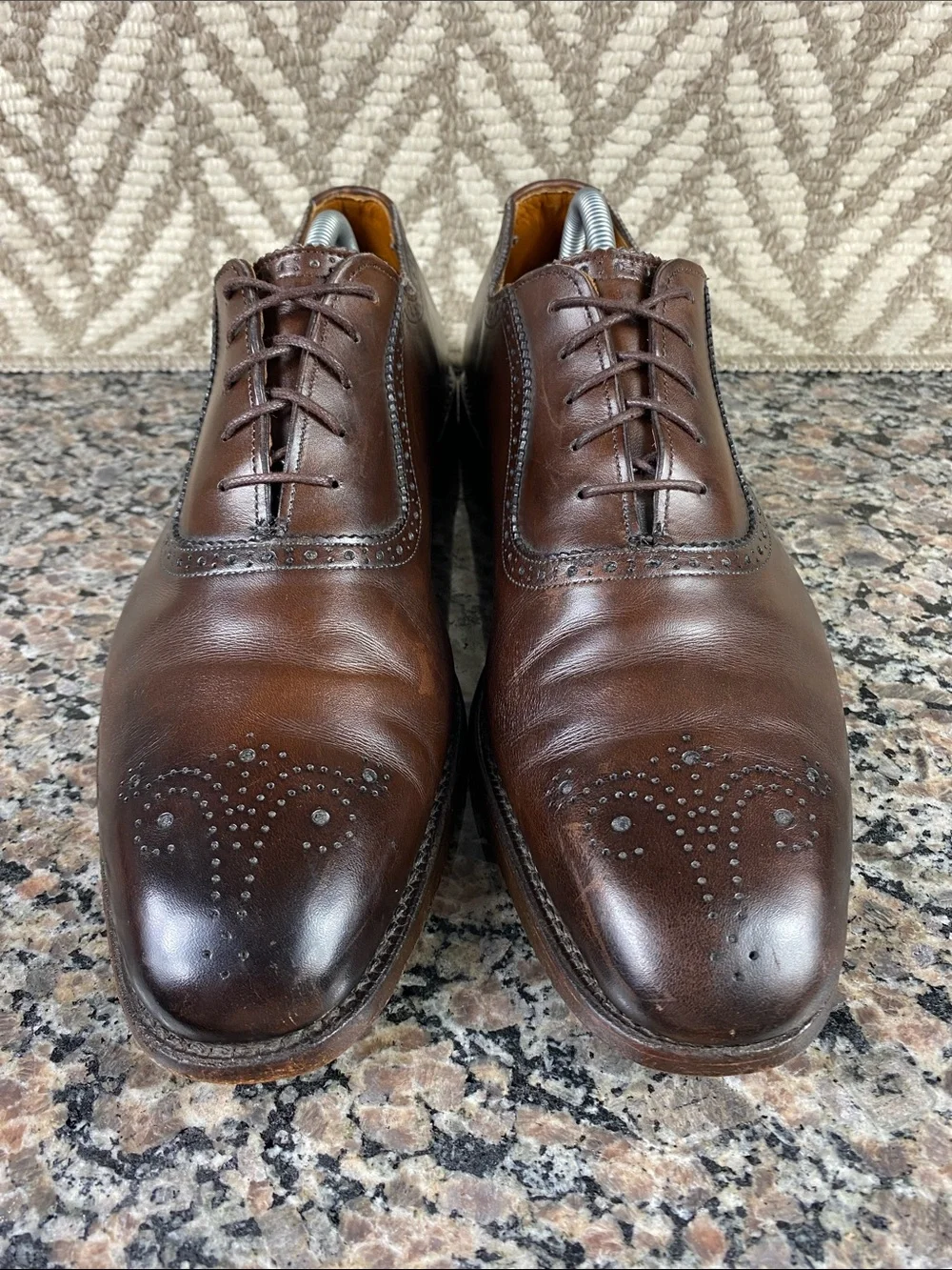 Allen Edmonds Brown Leather Wingtip Derby Shoes